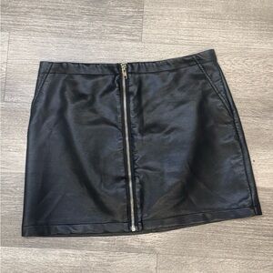 Fashion Nova Black Faux Leather Mini Skirt